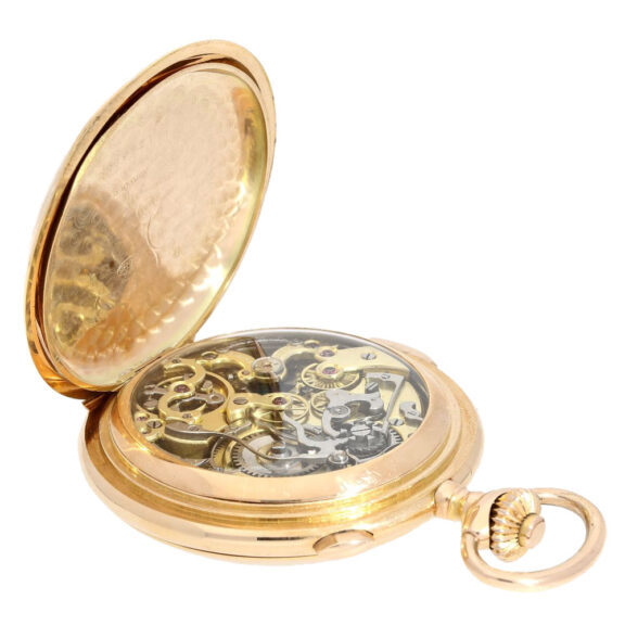 Swiss fine repeating pocket watch with chronograph Circa 1900 Swiss fine repeating pocket watch with chronograph Circa 1900