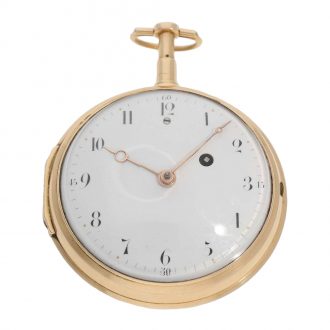 French pink gold verge watch with striking mechanism on bell Circa 1820