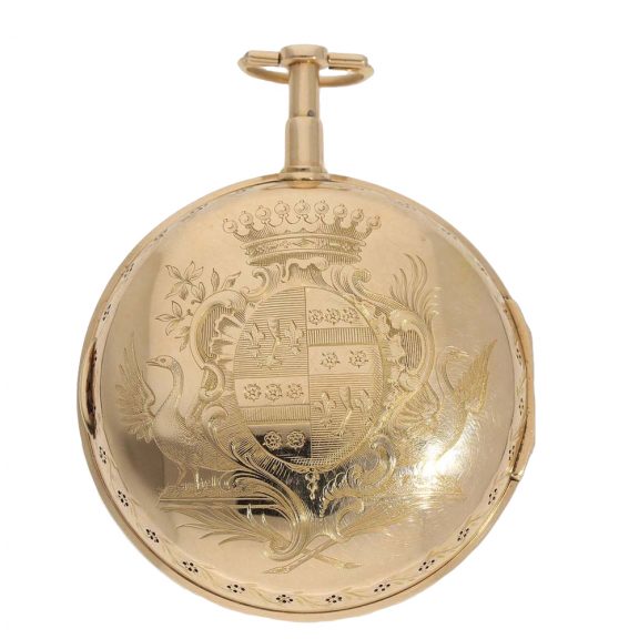 French pink gold verge watch with striking mechanism on bell Circa 1820 French pink gold verge watch with striking mechanism on bell Circa 1820