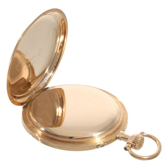 German 14 carat gold pocket watch with chain and box Circa 1915 German 14 carat gold pocket watch with chain and box Circa 1915