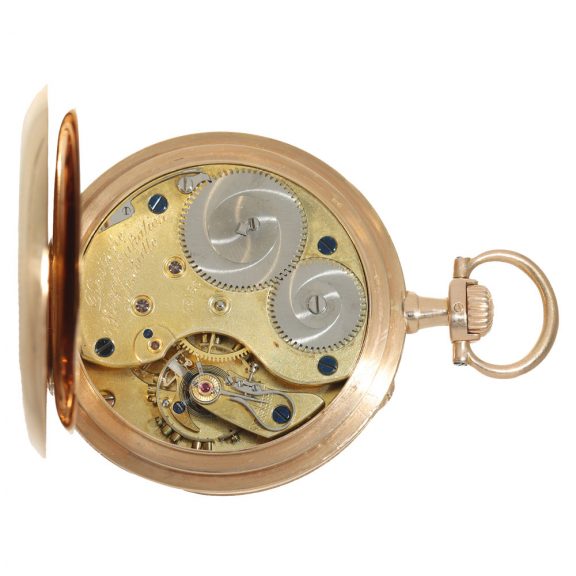 German 14 carat gold pocket watch with chain and box Circa 1915 German 14 carat gold pocket watch with chain and box Circa 1915