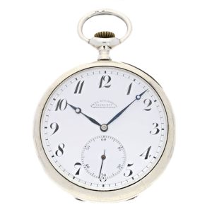 A swiss silver keyless wind open face pocket watch Circa 1918