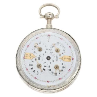 French big verge pocket watch with four time zones Circa 1780