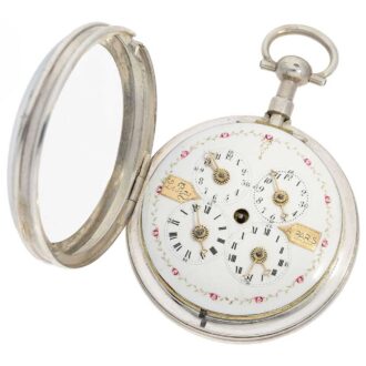 French big verge pocket watch with four time zones Circa 1780