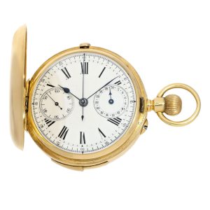 Swiss repeating watch with chronograph and register Circa 1890