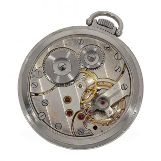 Swiss steel open faced Art Deco lever pocket watch Circa 1938