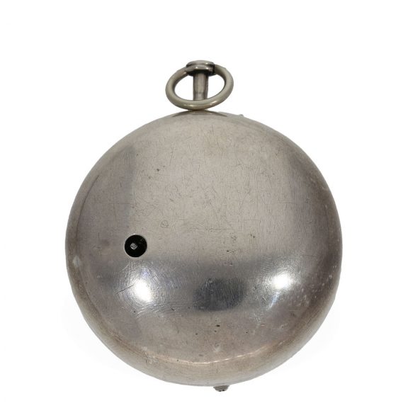German large silver verge pocket watch with unique relief case Circa 1740 German large silver verge pocket watch with unique relief case Circa 1740