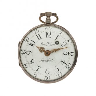 Swedish silver verge watch with royal crown Circa 1771