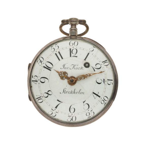 Swedish silver verge watch with royal crown Circa 1771
