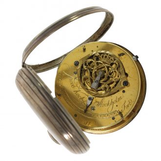 Swedish silver verge watch with royal crown Circa 1771