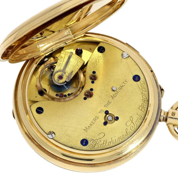 English deck watch with stoppable center seconds Circa 1906 English deck watch with stoppable center seconds Circa 1906