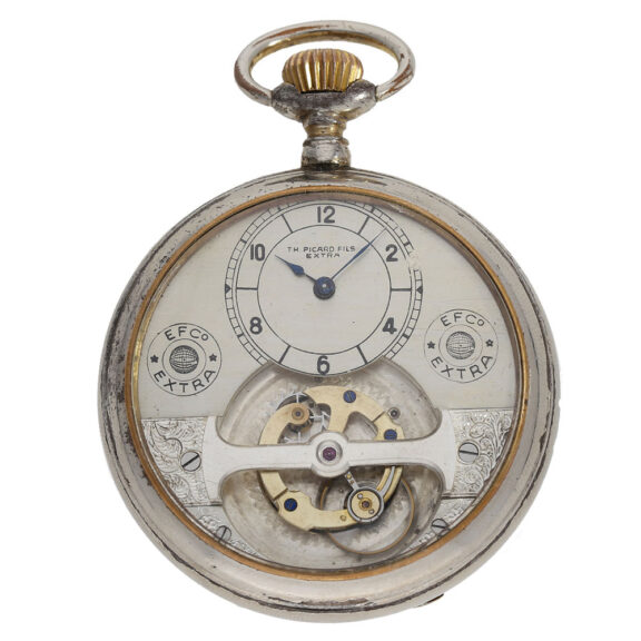 Swiss “mobiles” tourbillon in metal housing with anchor escapement Circa 1910