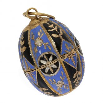Swiss very rare 18K gold and enamel melon form watch Circa 1780