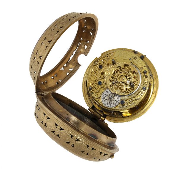 Early English gilt verge watch with hour self strike Circa 1720 Early English gilt verge watch with hour self strike Circa 1720