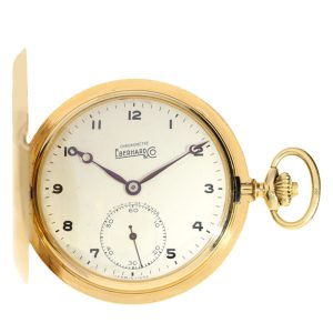 A Swiss gold hunter case with gold chatelaine Circa 1930