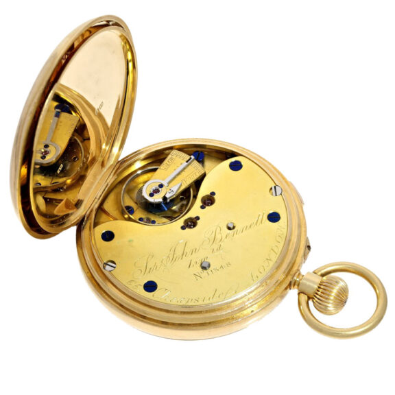 English deck watch with stoppable center seconds Circa 1894 English deck watch with stoppable center seconds Circa 1894
