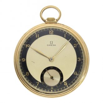 Swiss 18 Carat gold with two coloured Art Deco dial Circa 1935