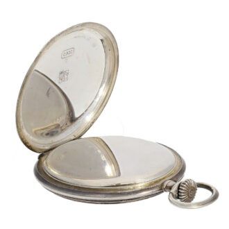 Plain open faced hunter case is made of 900 silver Plain open faced hunter case is made of 900 silver