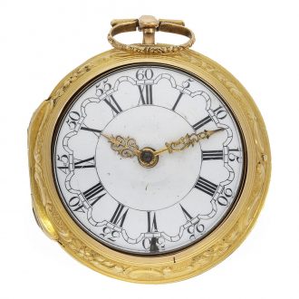English 18 carat gold and shagreen verge pocket watch Circa 1765