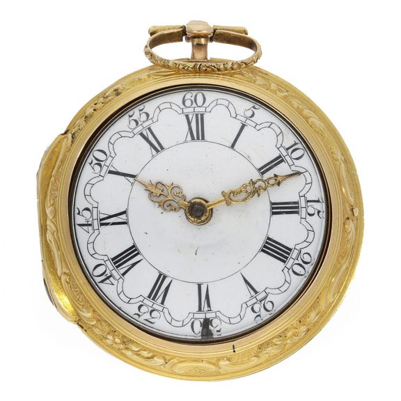 English 18 carat gold and shagreen verge pocket watch Circa 1765
