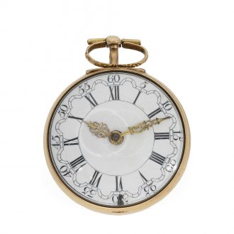 English 18 carat gold and shagreen verge pocket watch Circa 1765