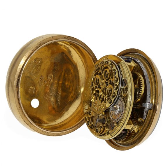 English 18 carat gold and shagreen verge pocket watch Circa 1765 English 18 carat gold and shagreen verge pocket watch Circa 1765