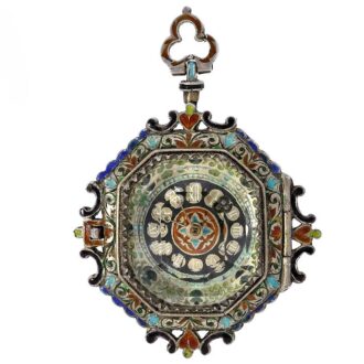 French octagonal pendant watch in Renaissance style Circa 1870