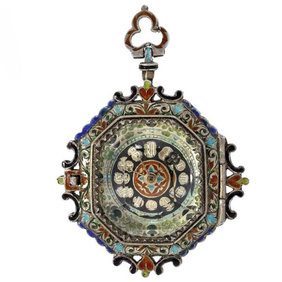 French octagonal pendant watch in Renaissance style Circa 1870 French octagonal pendant watch in Renaissance style Circa 1870
