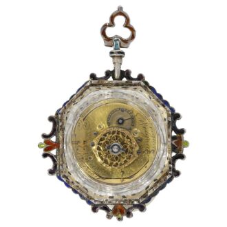 French octagonal pendant watch in Renaissance style Circa 1870 French octagonal pendant watch in Renaissance style Circa 1870