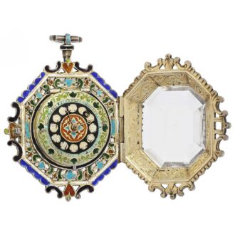 French octagonal pendant watch in Renaissance style Circa 1870 French octagonal pendant watch in Renaissance style Circa 1870