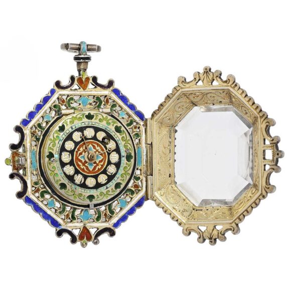 French octagonal pendant watch in Renaissance style Circa 1870 French octagonal pendant watch in Renaissance style Circa 1870