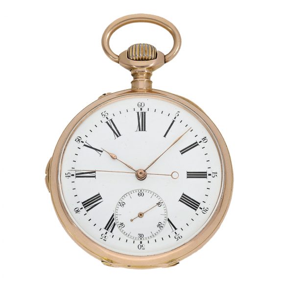 Swiss technically highly interesting 'Seconde Morte' pocket watch