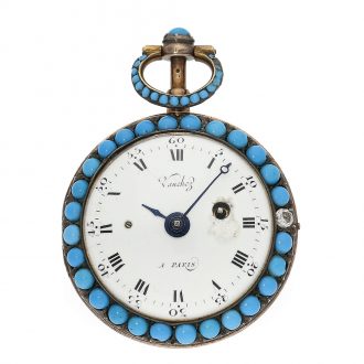 French gold and enamel repeating verge watch Circa 1777