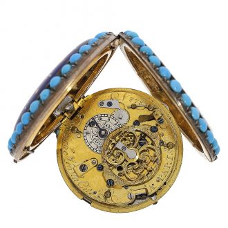 French gold and enamel repeating verge watch Circa 1777