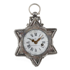 French extremely rare silver and rock crystal form watch Circa 1780
