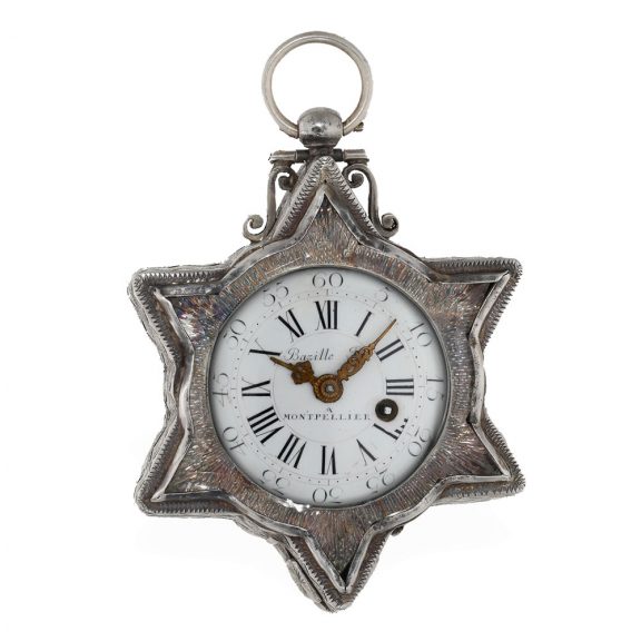 French extremely rare silver and rock crystal form watch Circa 1780