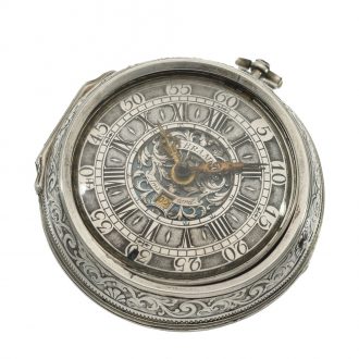 Dutch early silver verge repoussé pocket watch Circa 1720
