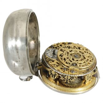 Dutch early silver verge repoussé pocket watch Circa 1720