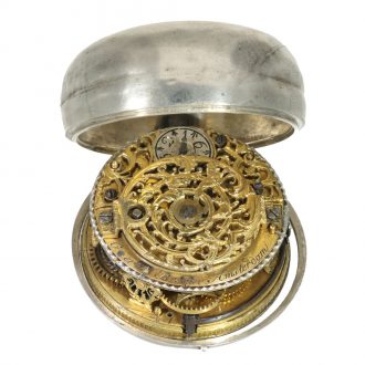 Dutch early silver verge repoussé pocket watch Circa 1720