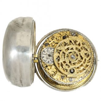 Dutch early silver verge repoussé pocket watch Circa 1720