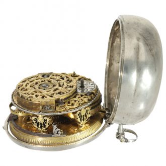 Dutch early silver verge repoussé pocket watch Circa 1720