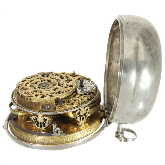 Dutch early silver verge repoussé pocket watch Circa 1720 Dutch early silver verge repoussé pocket watch Circa 1720