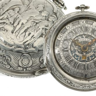 Dutch early silver verge repoussé pocket watch Circa 1720