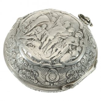 Dutch early silver verge repoussé pocket watch Circa 1720