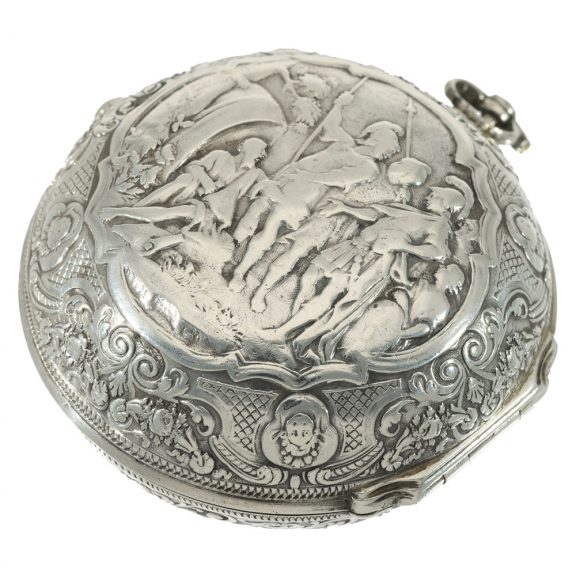 Dutch early silver verge repoussé pocket watch Circa 1720 Dutch early silver verge repoussé pocket watch Circa 1720