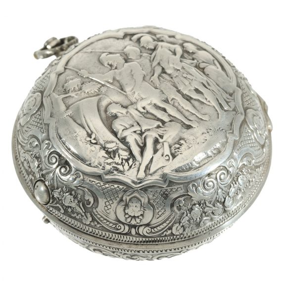 Dutch early silver verge repoussé pocket watch Circa 1720 Dutch early silver verge repoussé pocket watch Circa 1720