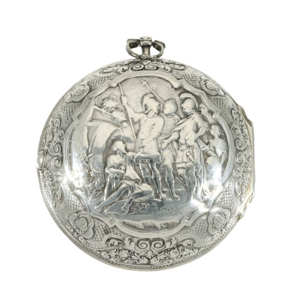 Dutch early silver verge repoussé pocket watch Circa 1720 Dutch early silver verge repoussé pocket watch Circa 1720