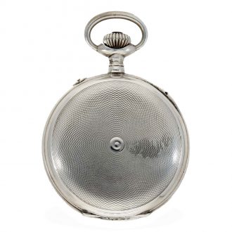 Swiss silver full hunter case watch with visible balance ‘Infini’ Circa 1920 Swiss silver full hunter case watch with visible balance ‘Infini’ Circa 1920