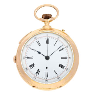 A Swiss pink gold open face lever pocket watch Circa 1890