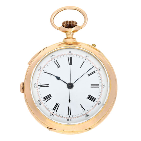 A Swiss pink gold open face lever pocket watch Circa 1890